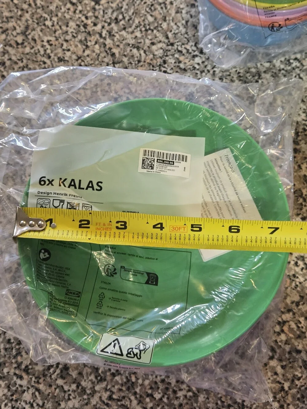 IKEA KALAS Assorted Bright Green, Blue, Yellow, Pink Tableware Set